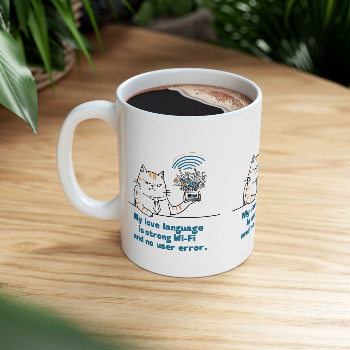 Funny Cat Ceramic Mug, IT Information Technology Workplace Humor, 11oz, 15oz, Gift for Cat Lovers, Office Desk Decor, Cat