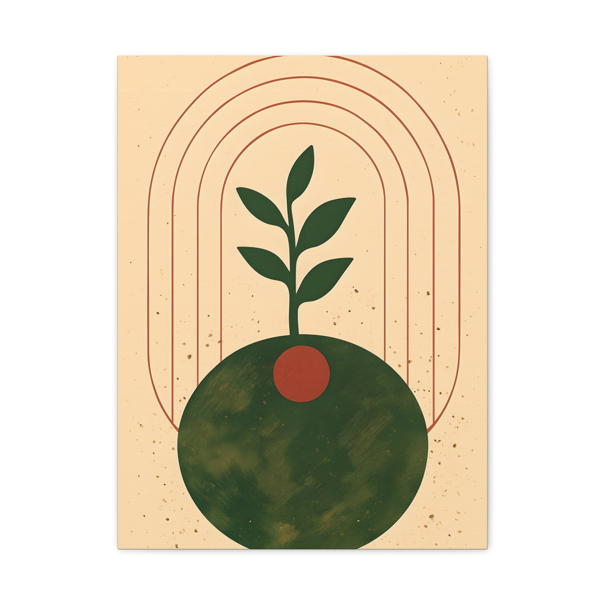 Canvas Wall Art, Eclectic Plant Boho Modern Design, Stretched Matte Print, Home Decor, Bohemian Artwork, Botanical Poster, Wall Hanging,