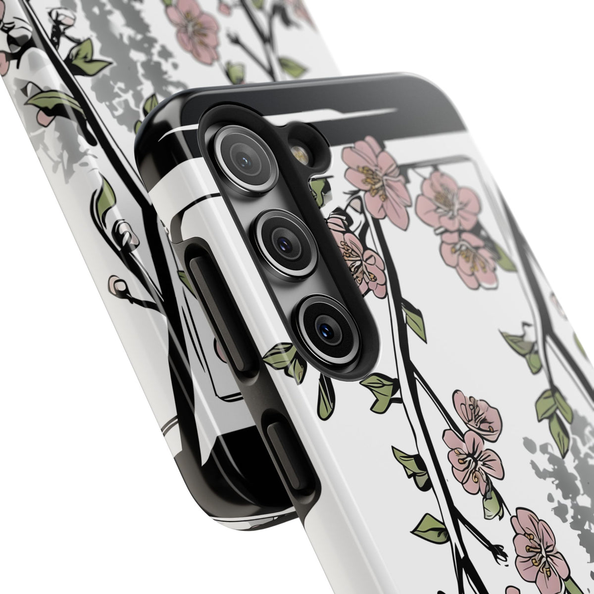 Cherry Blossom Phone Case, Japandi Art, Tough Phone Case, Modern Feminine Phone Cover, Floral Phone Case, Protective Phone Case, Stylish