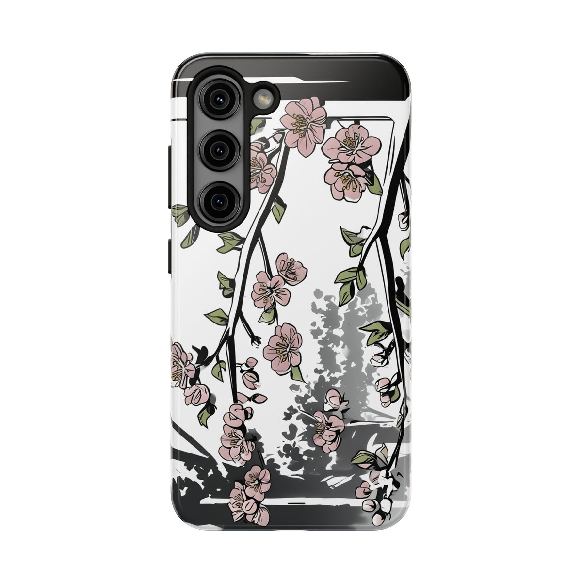 Cherry Blossom Phone Case, Japandi Art, Tough Phone Case, Modern Feminine Phone Cover, Floral Phone Case, Protective Phone Case, Stylish