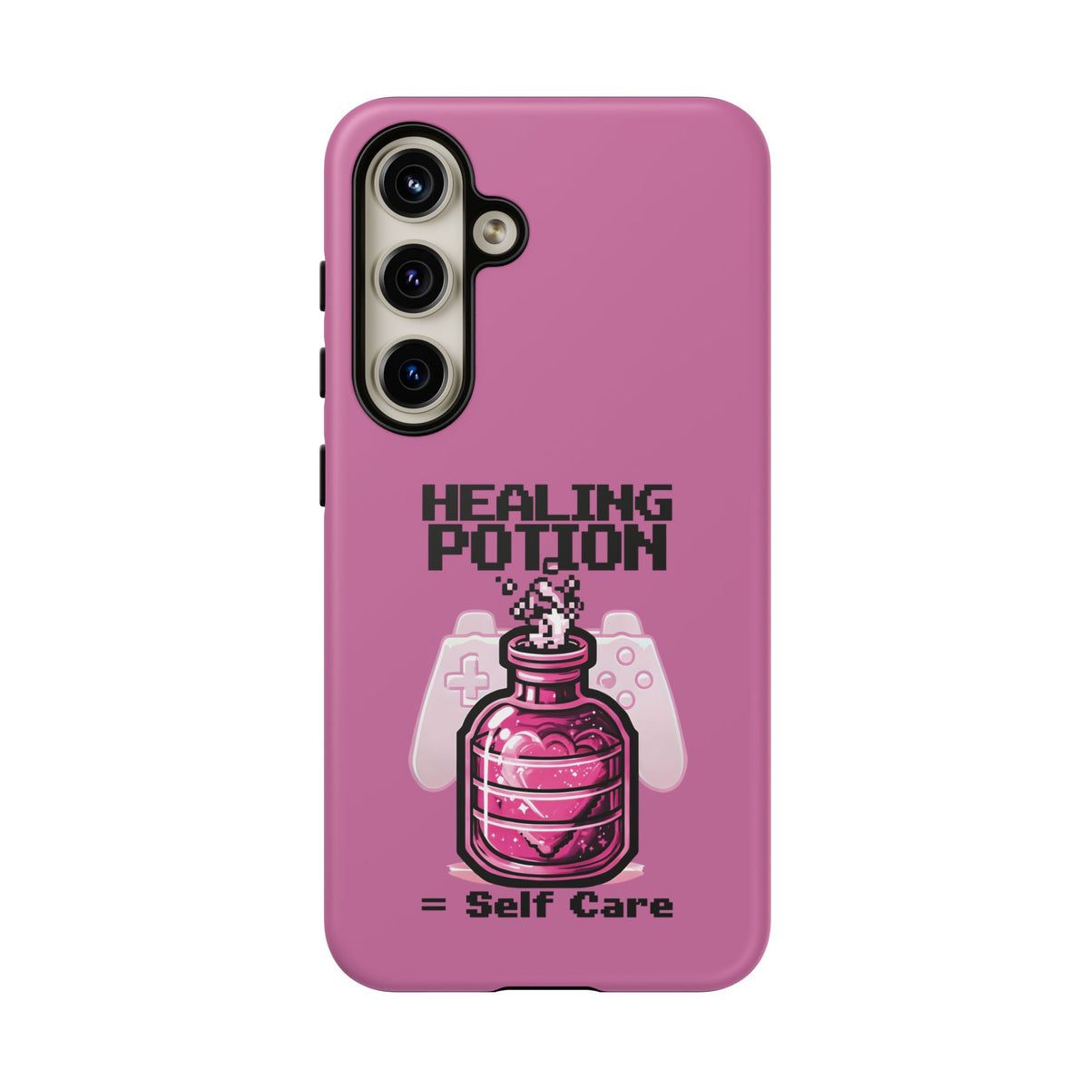 Phone, Pink Gamer Girl LGBTQ+ Retro Pixelated Video Game Design, Tough Case, Protective Cover, Gaming Gift, Pastel Pink Accessories Pride
