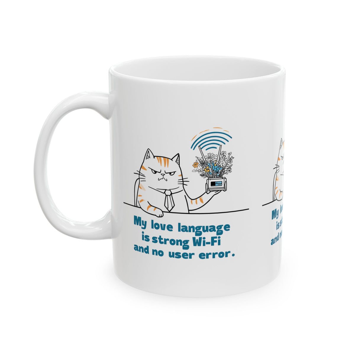 Funny Cat Ceramic Mug, IT Information Technology Workplace Humor, 11oz, 15oz, Gift for Cat Lovers, Office Desk Decor, Cat