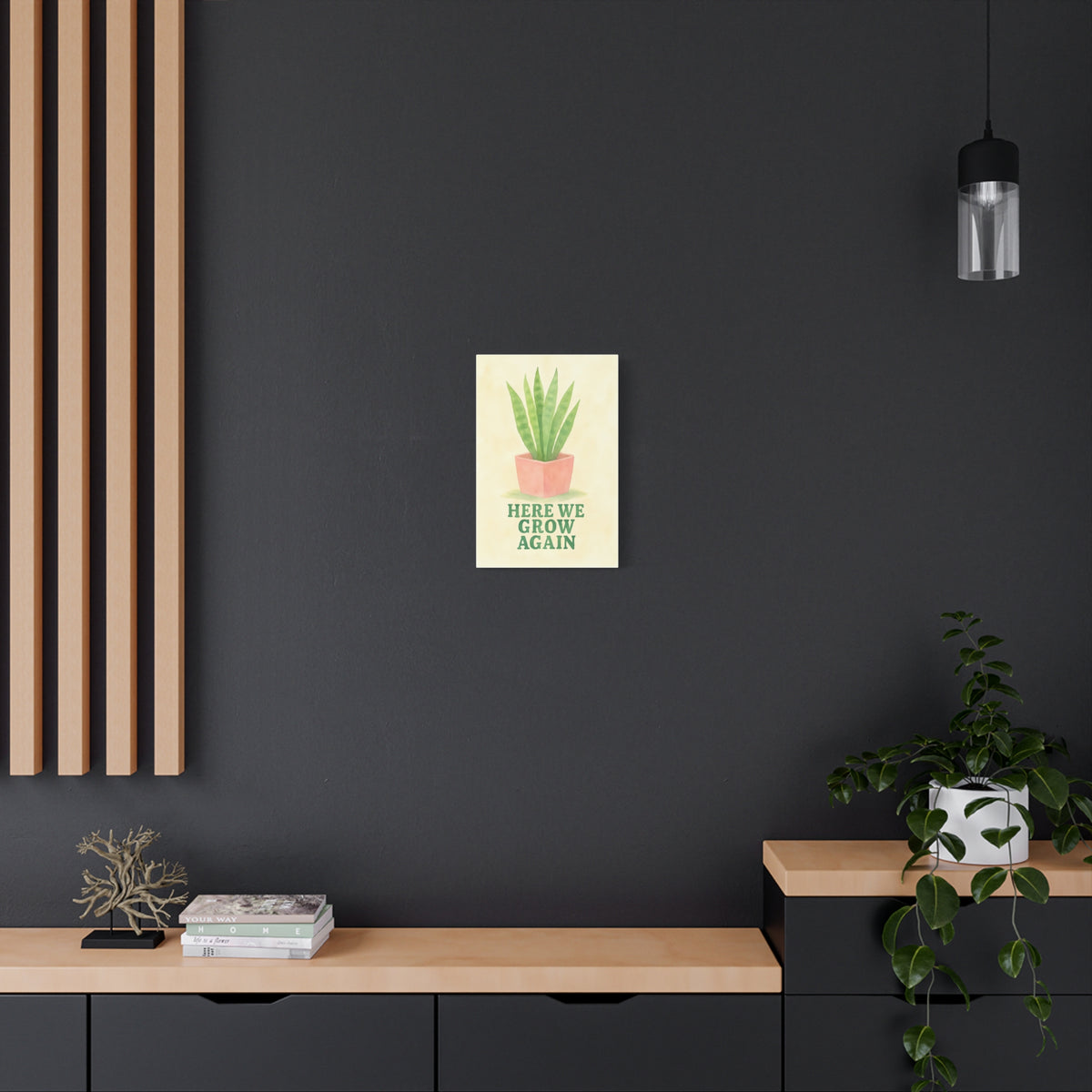 Indoor Plant Art Canvas, Botanical Wall Decor, Succulent Print, Home Gardening Gift, Room Decor for Plant Lovers