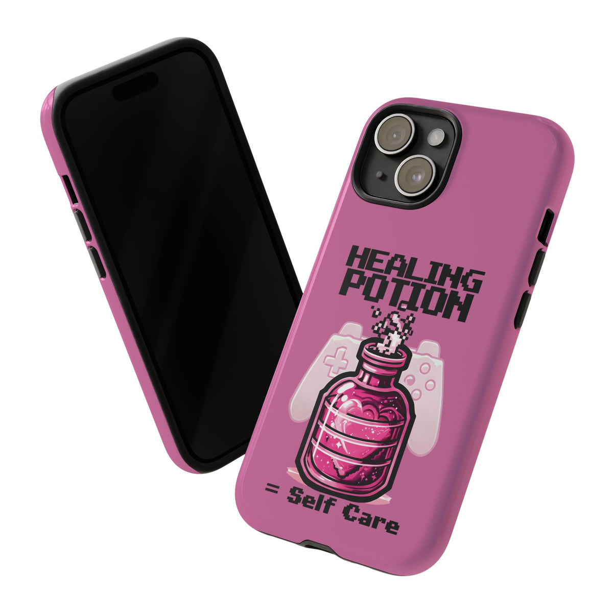 Phone, Pink Gamer Girl LGBTQ+ Retro Pixelated Video Game Design, Tough Case, Protective Cover, Gaming Gift, Pastel Pink Accessories Pride