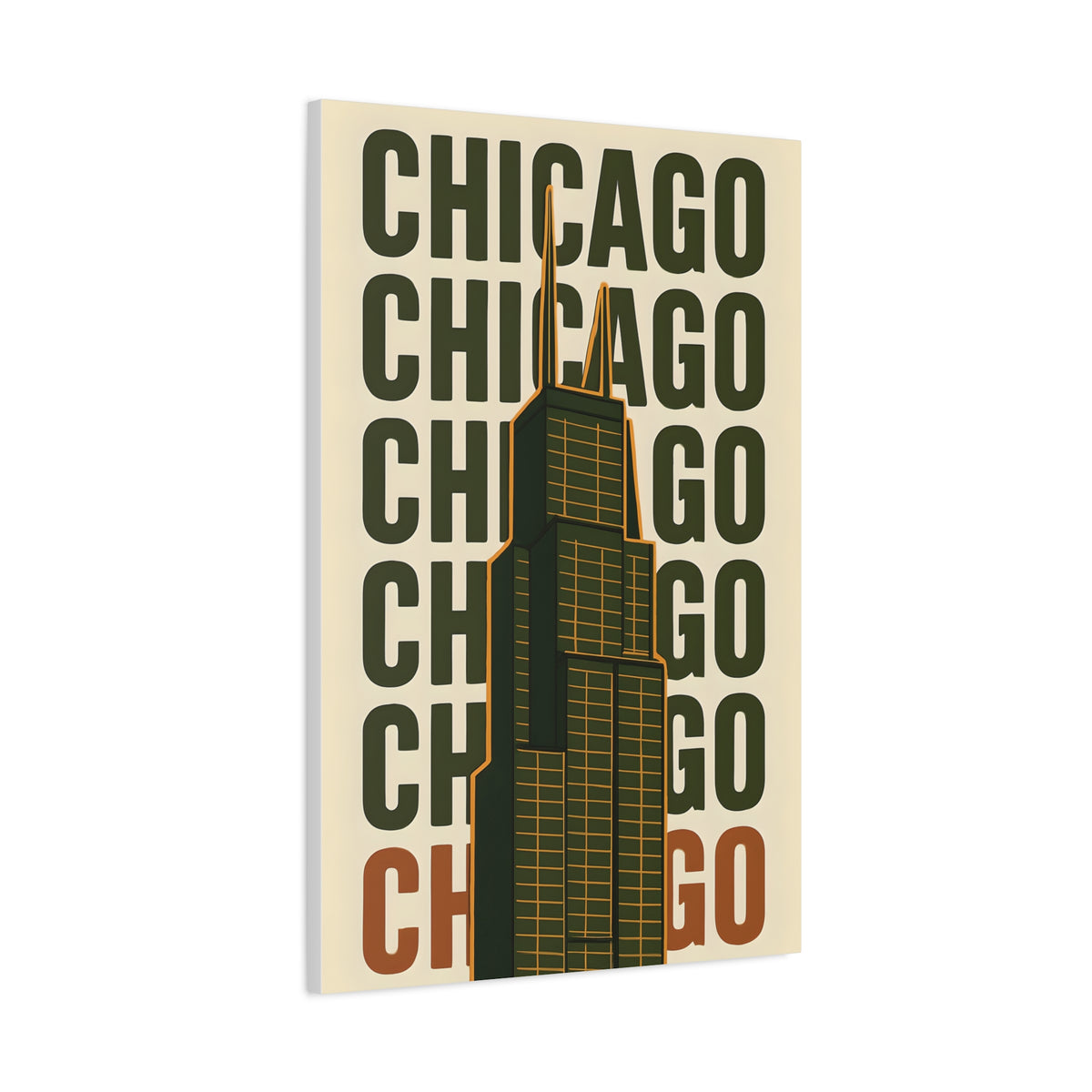 Chicago Skyline Canvas Art Print, Urban Wall Decor, Modern Home Office Artwork, Gift for City Lovers, Chicago Map Decoration