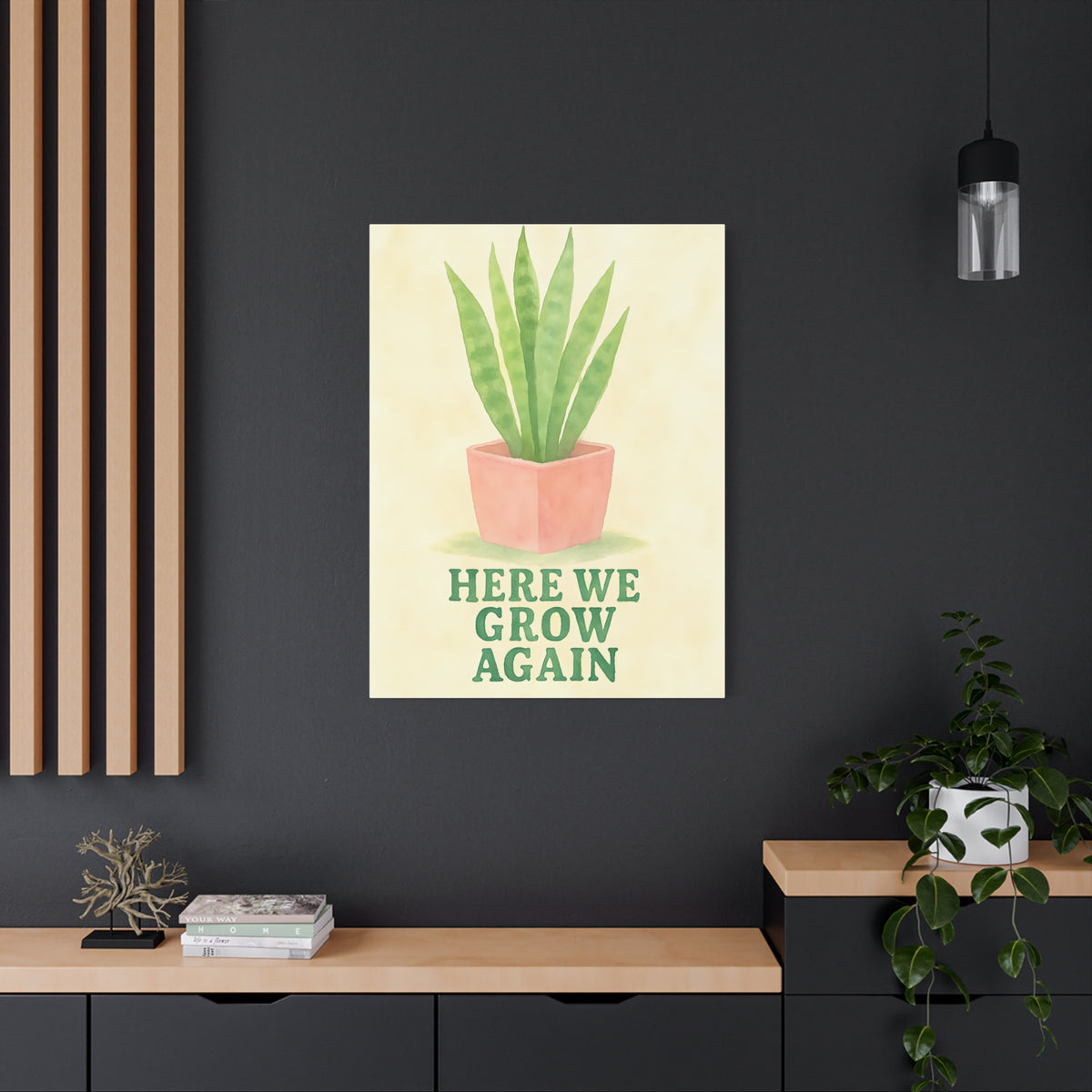 Indoor Plant Art Canvas, Botanical Wall Decor, Succulent Print, Home Gardening Gift, Room Decor for Plant Lovers
