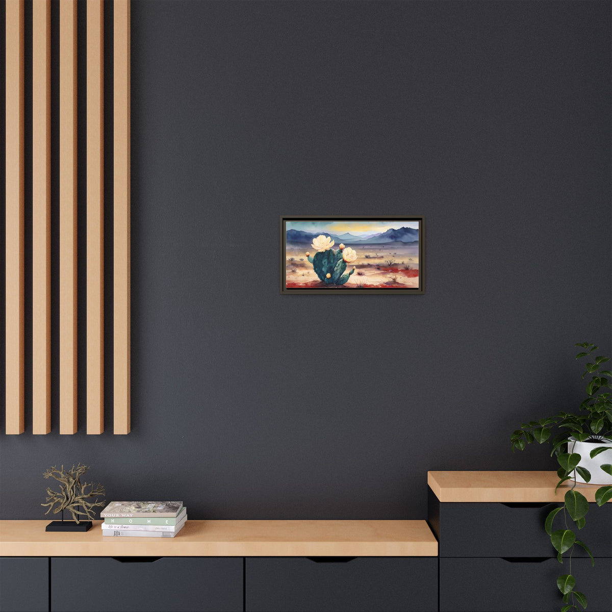 Canvas Art, Southwest Desert Style with Cactus Flower Botanical Design, Matte Print, Wall Decor, Home Office, Gift Idea