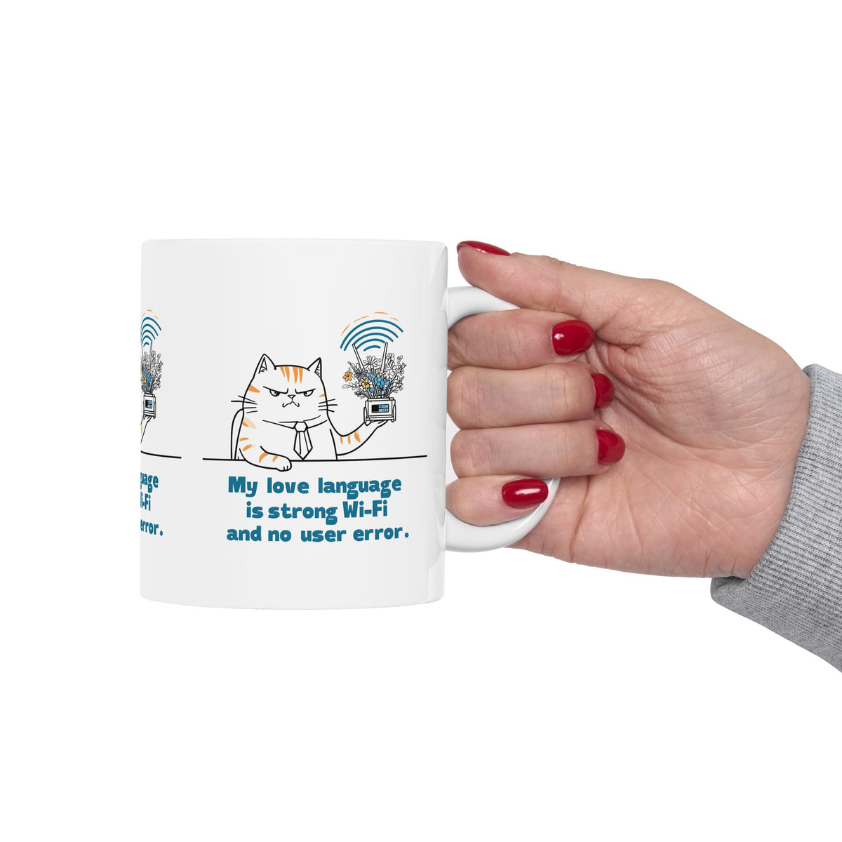 Funny Cat Ceramic Mug, IT Information Technology Workplace Humor, 11oz, 15oz, Gift for Cat Lovers, Office Desk Decor, Cat