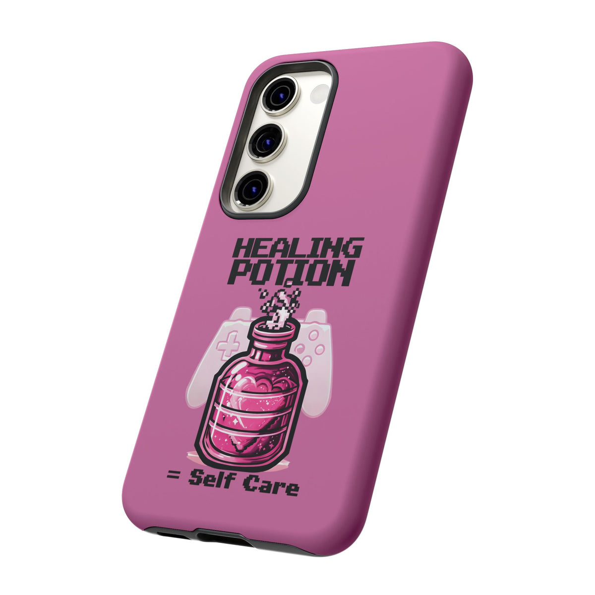 Phone, Pink Gamer Girl LGBTQ+ Retro Pixelated Video Game Design, Tough Case, Protective Cover, Gaming Gift, Pastel Pink Accessories Pride