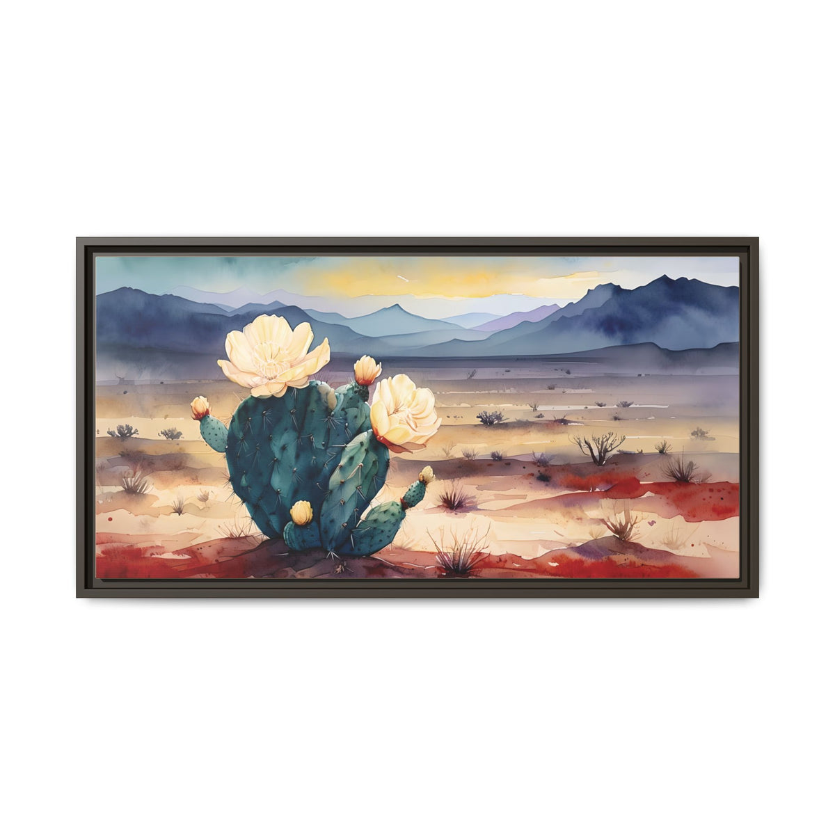 Canvas Art, Southwest Desert Style with Cactus Flower Botanical Design, Matte Print, Wall Decor, Home Office, Gift Idea
