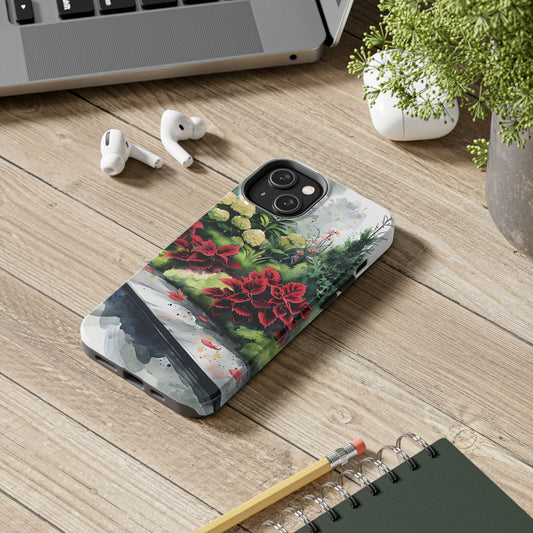 Vibrant Floral Tough Phone Cases, Botanical Art Case, Nature Lover Gift, Phone Protection, Eco-Friendly Phone Accessories