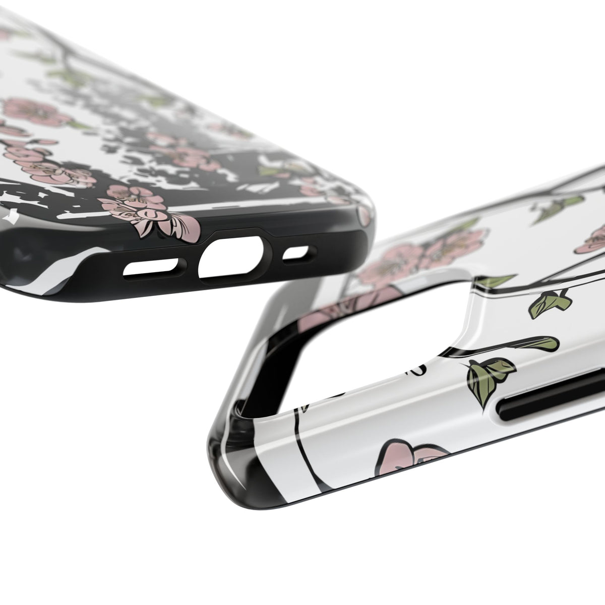 Cherry Blossom Phone Case, Japandi Art, Tough Phone Case, Modern Feminine Phone Cover, Floral Phone Case, Protective Phone Case, Stylish