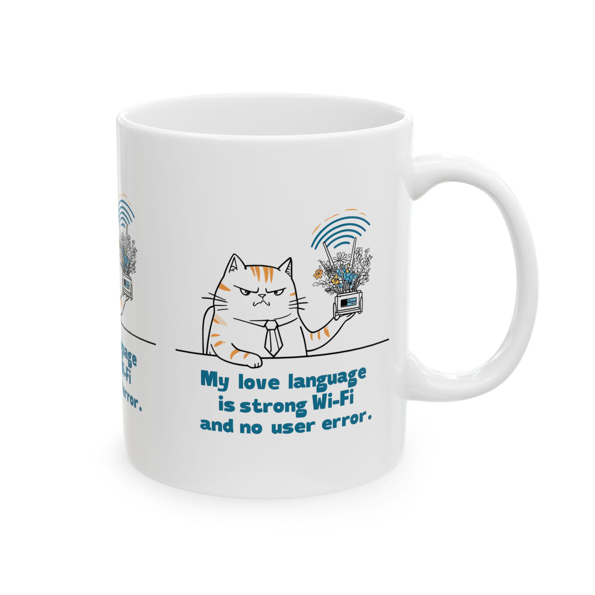 Funny Cat Ceramic Mug, IT Information Technology Workplace Humor, 11oz, 15oz, Gift for Cat Lovers, Office Desk Decor, Cat