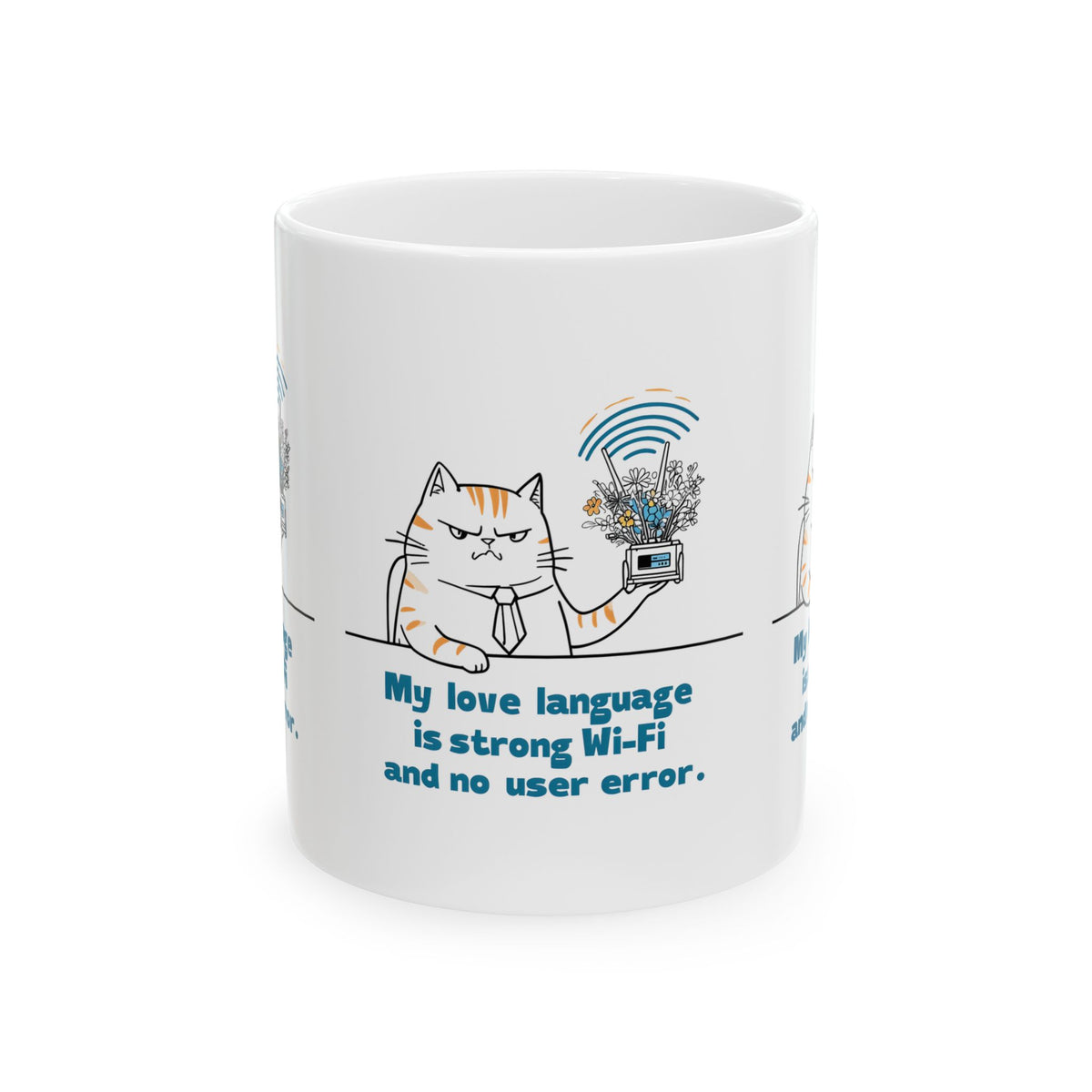 Funny Cat Ceramic Mug, IT Information Technology Workplace Humor, 11oz, 15oz, Gift for Cat Lovers, Office Desk Decor, Cat