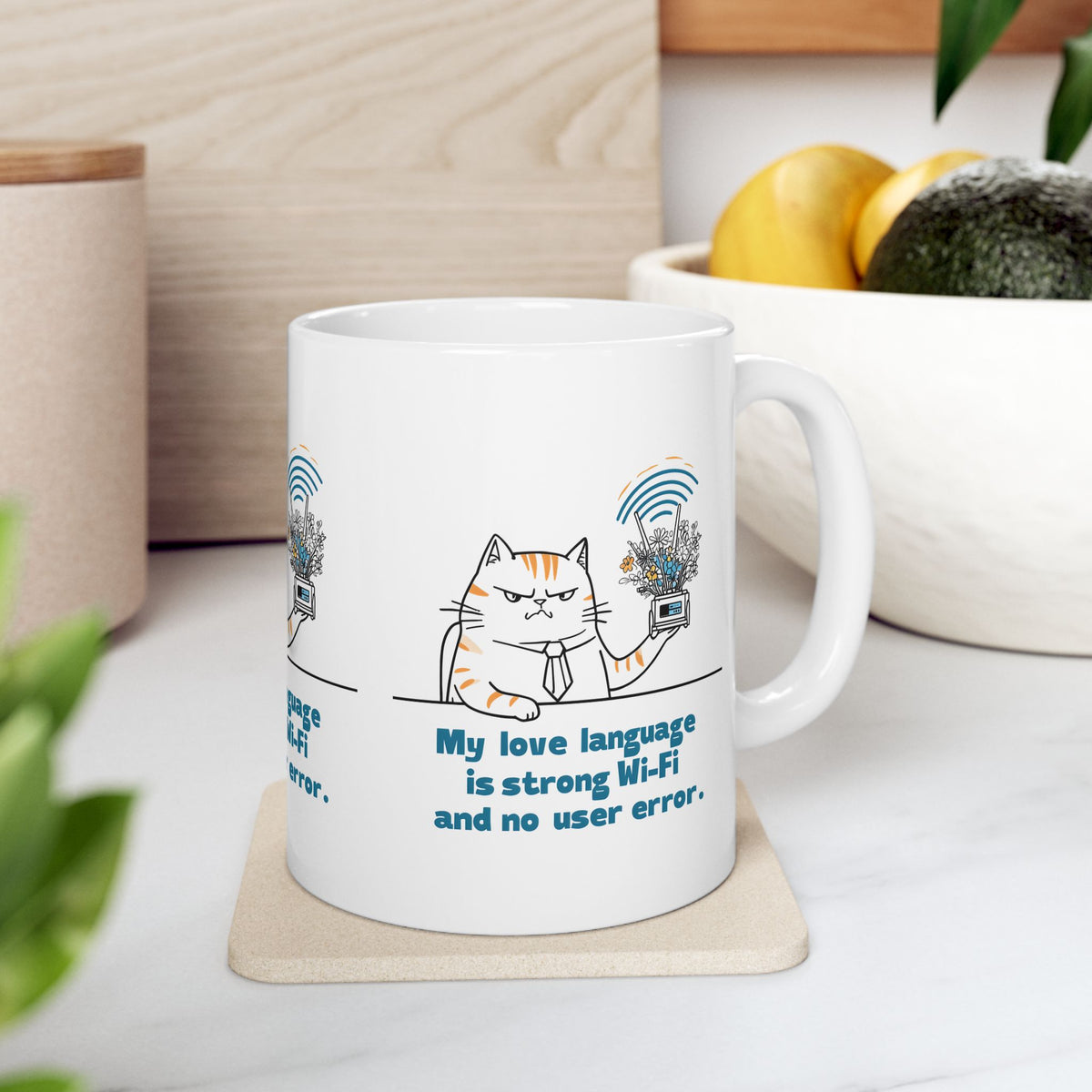Funny Cat Ceramic Mug, IT Information Technology Workplace Humor, 11oz, 15oz, Gift for Cat Lovers, Office Desk Decor, Cat