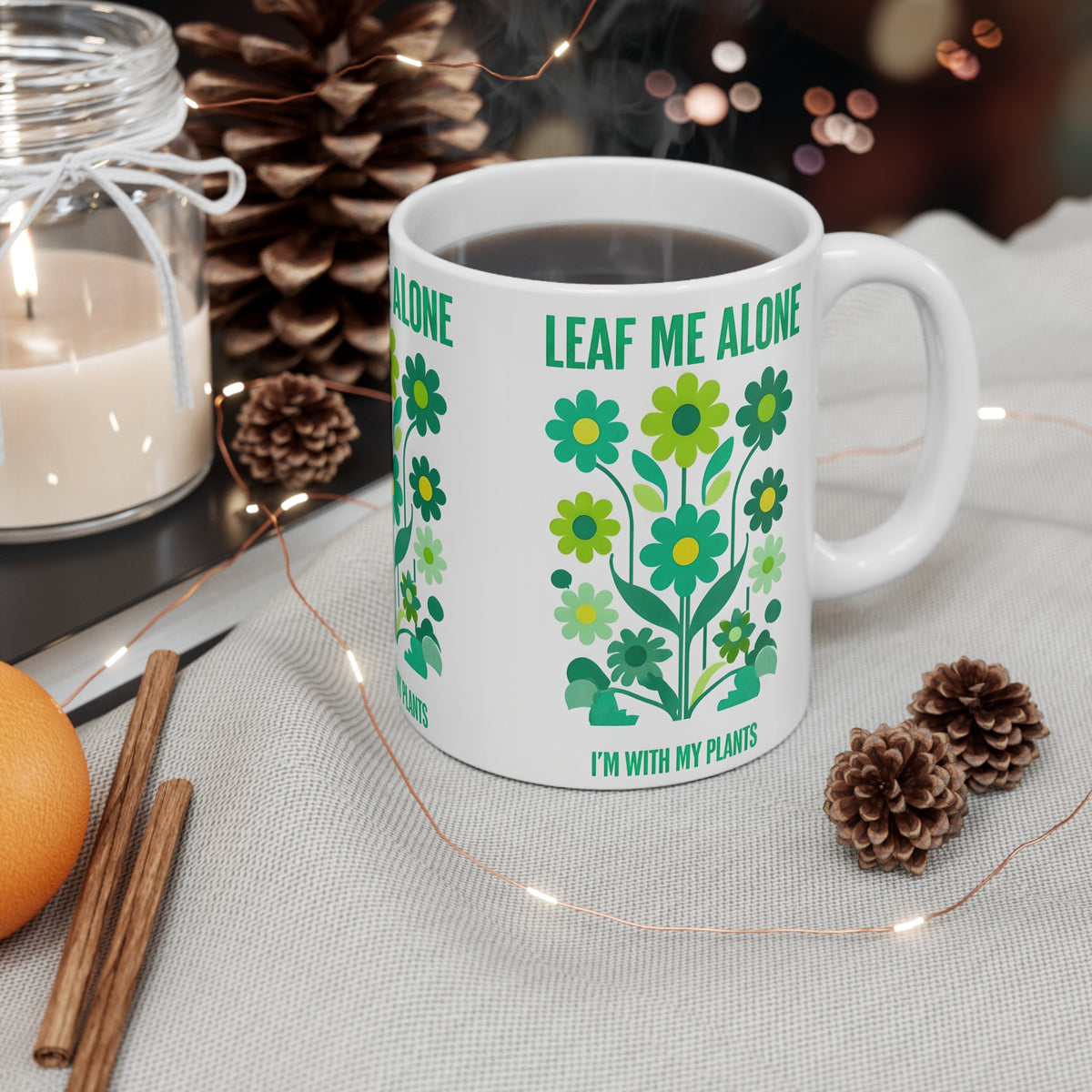 Leaf Me Alone Plant Lover Mug - Perfect Gift for Gardeners, Indoor Plant Enthusiasts, Cozy Home Decor, Coffee Tea Mug, Eco-Friendly Gift