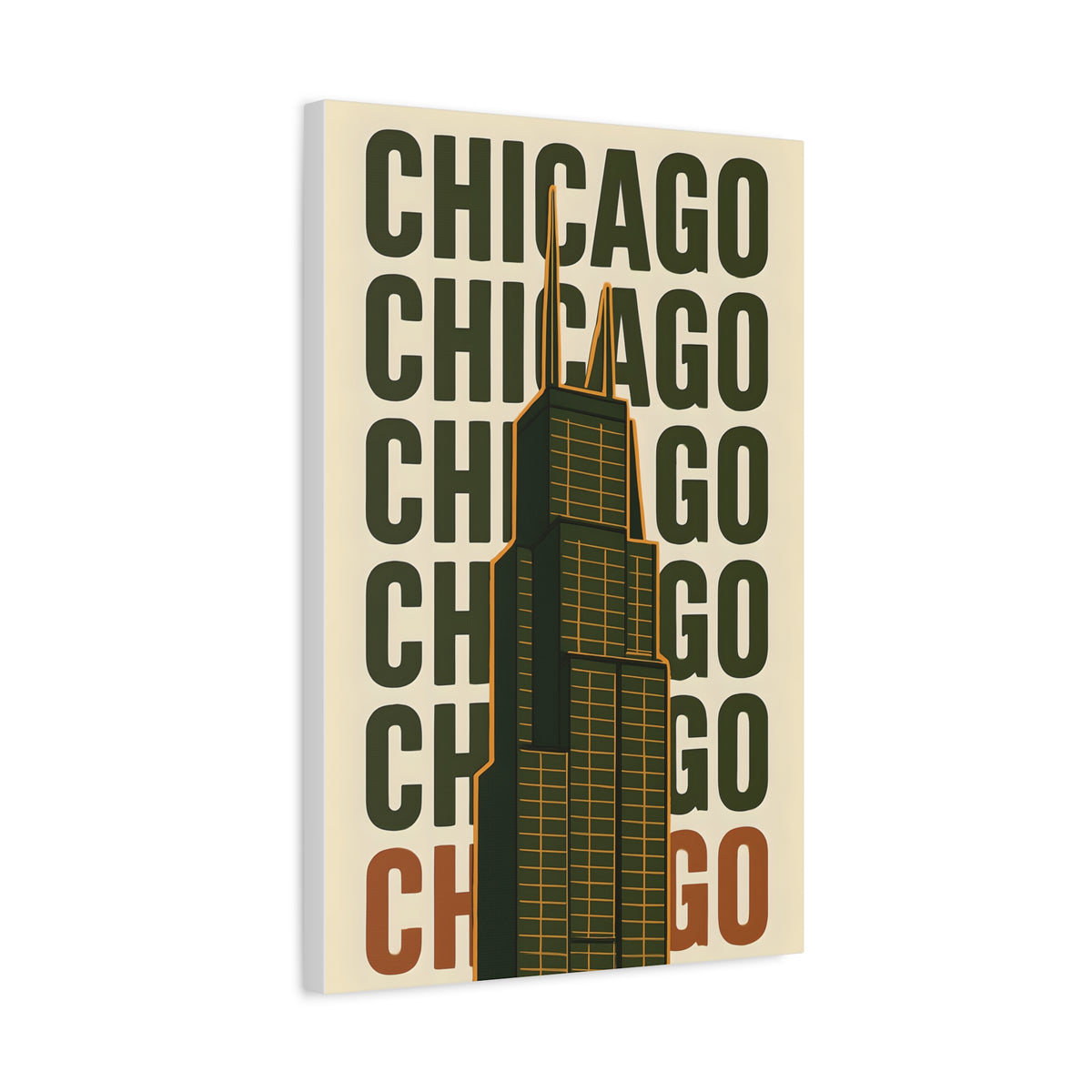 Chicago Skyline Canvas Art Print, Urban Wall Decor, Modern Home Office Artwork, Gift for City Lovers, Chicago Map Decoration
