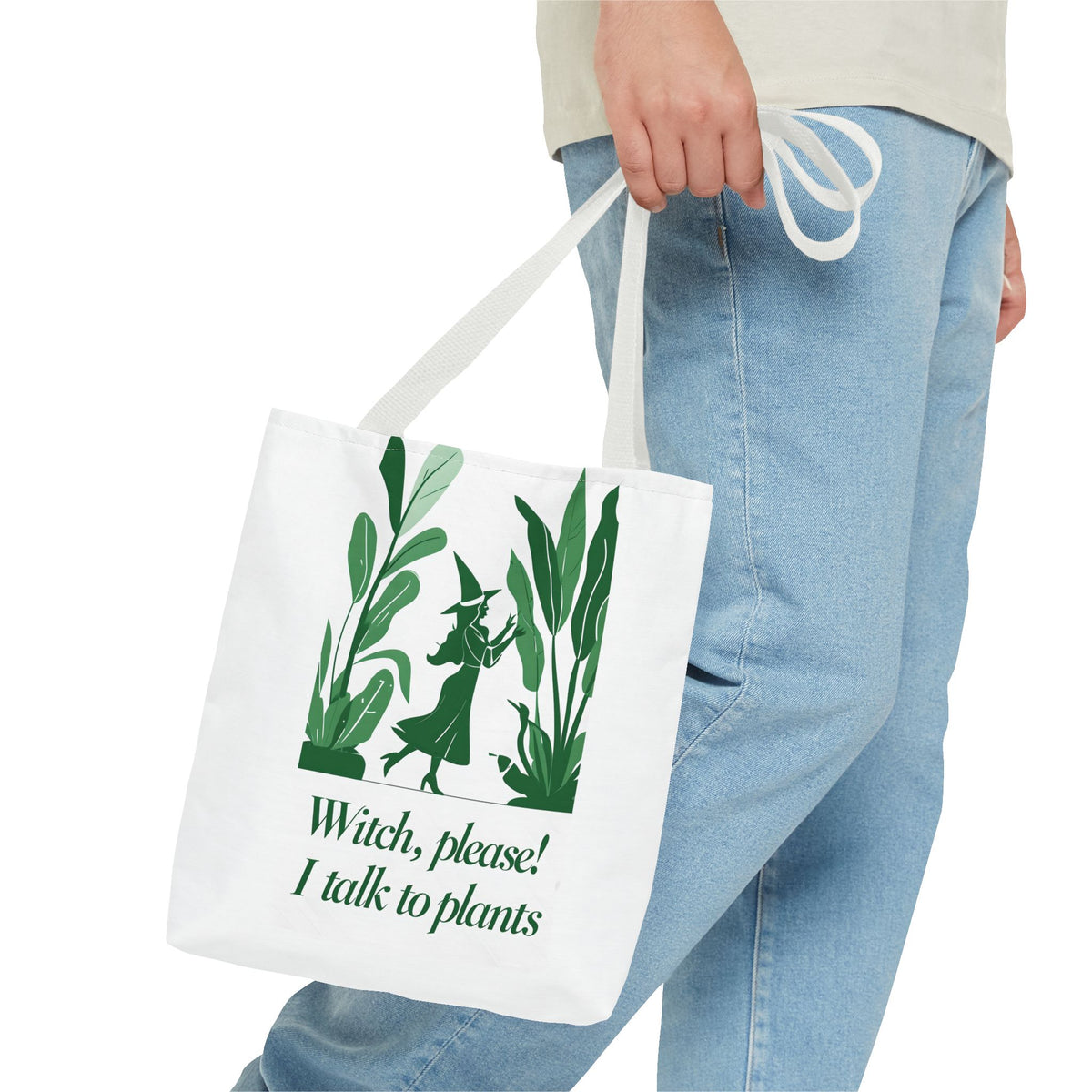 Witchy Plant Lover Tote Bag, Perfect for Gardening Gifts, Eco-Friendly Shopping, Casual Everyday Use, Gift for Nature Enthusiasts