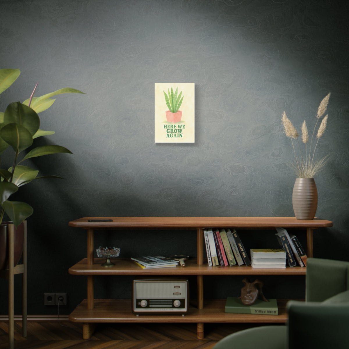 Indoor Plant Art Canvas, Botanical Wall Decor, Succulent Print, Home Gardening Gift, Room Decor for Plant Lovers