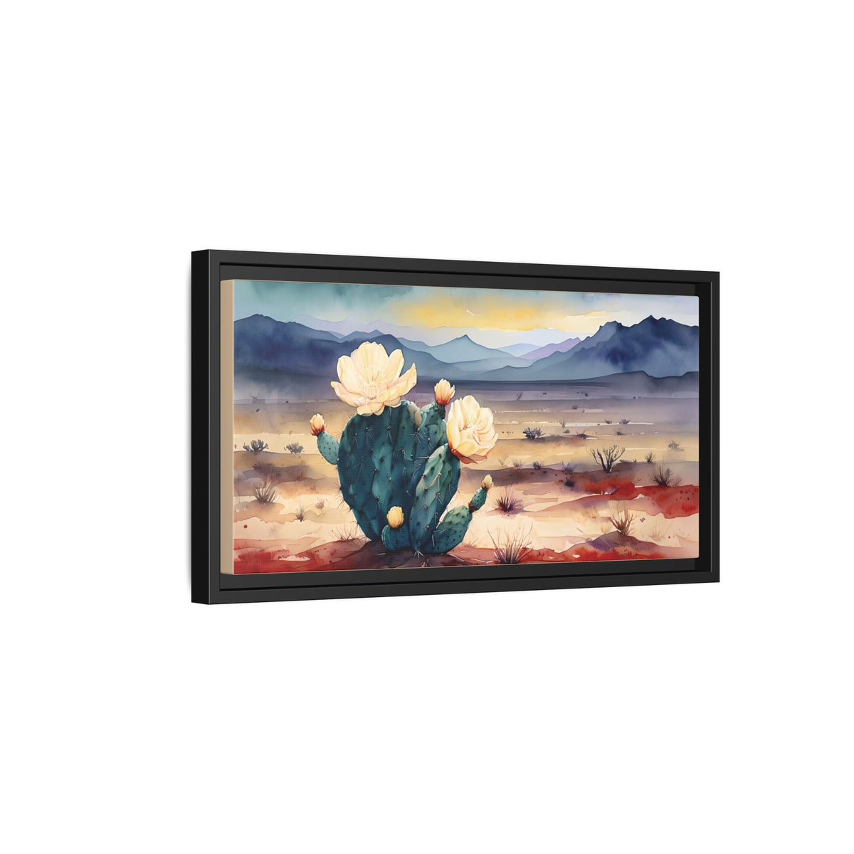 Canvas Art, Southwest Desert Style with Cactus Flower Botanical Design, Matte Print, Wall Decor, Home Office, Gift Idea