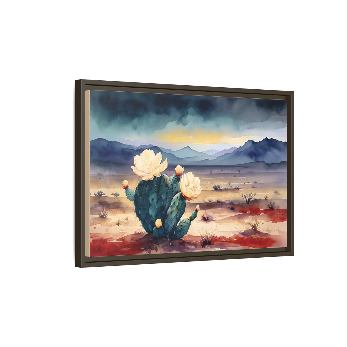 Canvas Art, Southwest Desert Style with Cactus Flower Botanical Design, Matte Print, Wall Decor, Home Office, Gift Idea