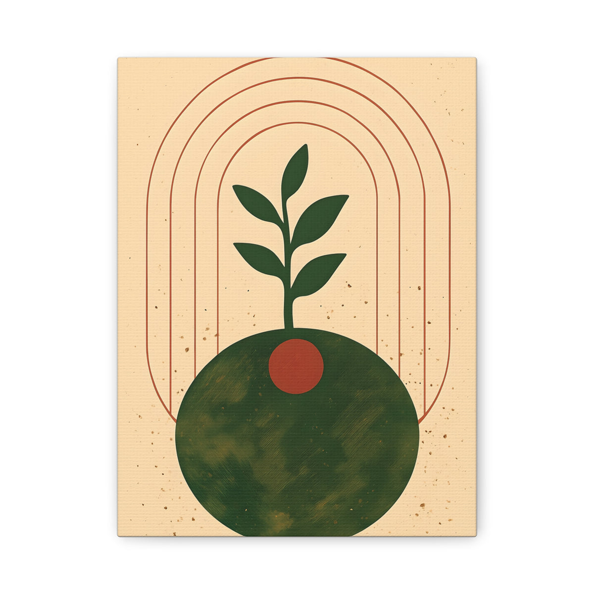 Canvas Wall Art, Eclectic Plant Boho Modern Design, Stretched Matte Print, Home Decor, Bohemian Artwork, Botanical Poster, Wall Hanging,