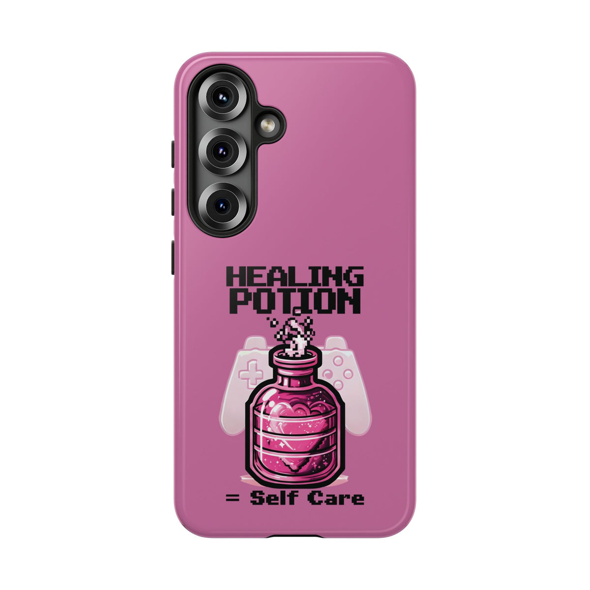 Phone, Pink Gamer Girl LGBTQ+ Retro Pixelated Video Game Design, Tough Case, Protective Cover, Gaming Gift, Pastel Pink Accessories Pride