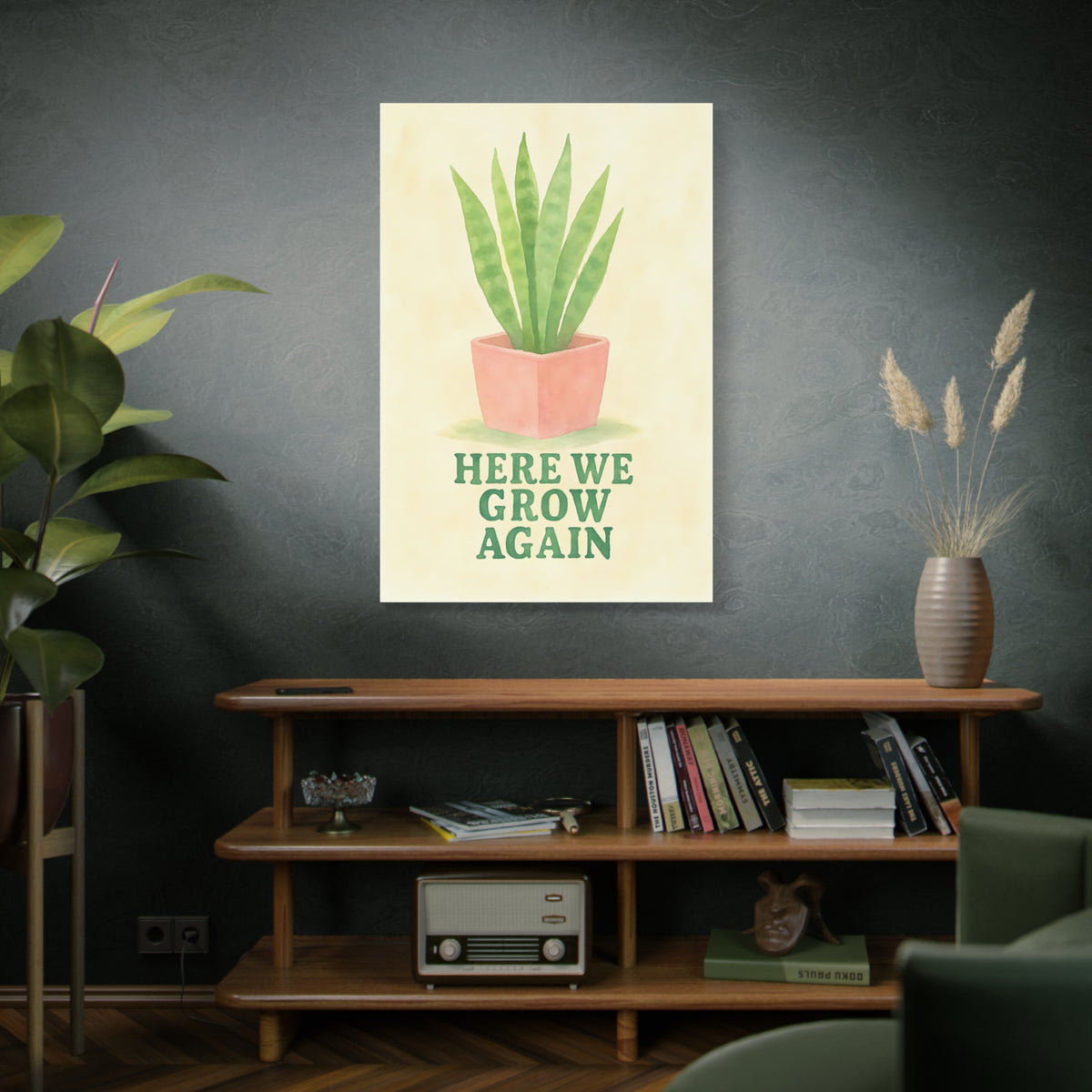 Indoor Plant Art Canvas, Botanical Wall Decor, Succulent Print, Home Gardening Gift, Room Decor for Plant Lovers