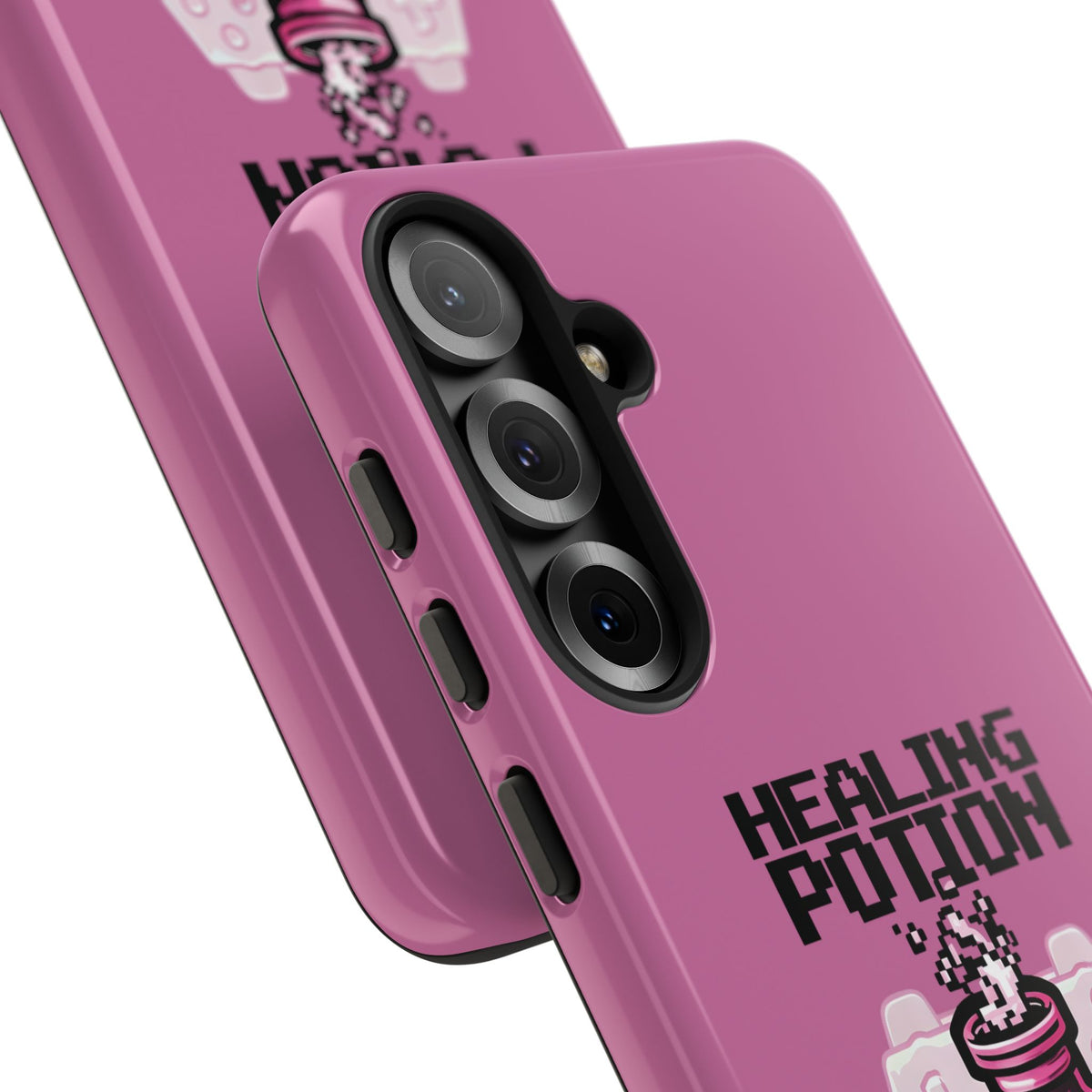 Phone, Pink Gamer Girl LGBTQ+ Retro Pixelated Video Game Design, Tough Case, Protective Cover, Gaming Gift, Pastel Pink Accessories Pride