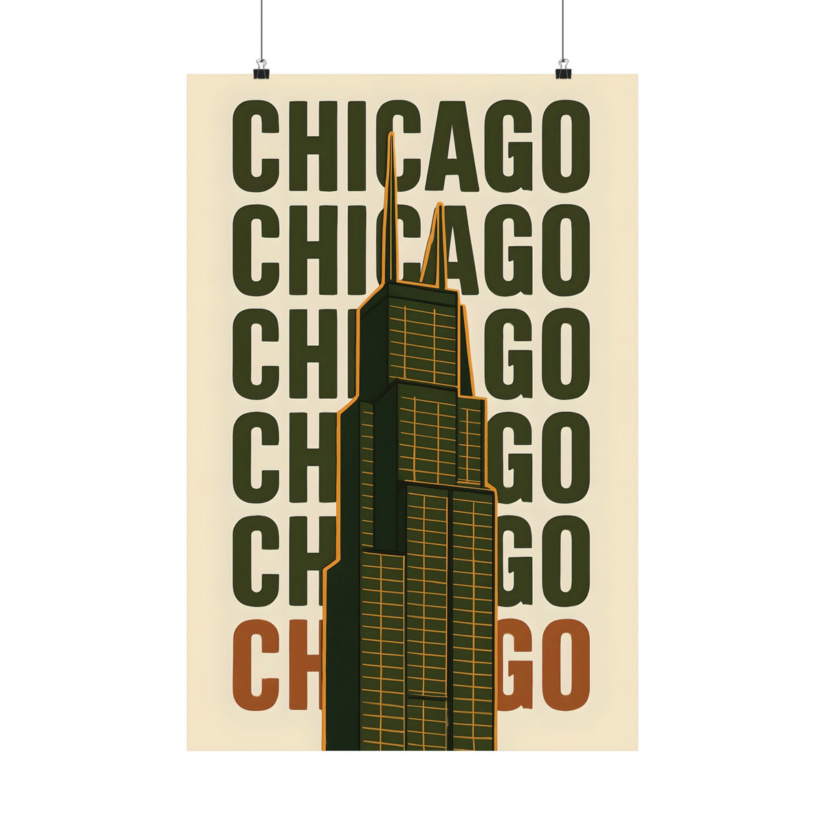 Chicago Matte Vertical Poster - Modern Wall Art, Urban Decor, Gift for City Lovers, Housewarming, Home Office