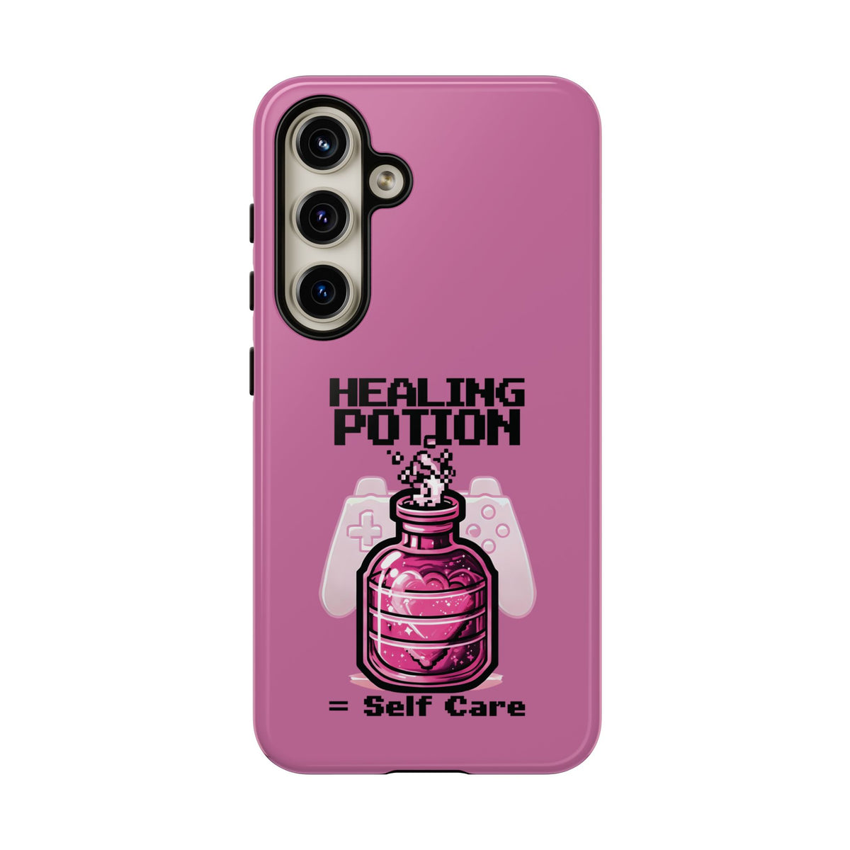 Phone, Pink Gamer Girl LGBTQ+ Retro Pixelated Video Game Design, Tough Case, Protective Cover, Gaming Gift, Pastel Pink Accessories Pride