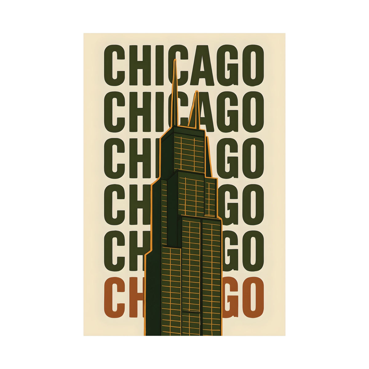 Chicago Matte Vertical Poster - Modern Wall Art, Urban Decor, Gift for City Lovers, Housewarming, Home Office