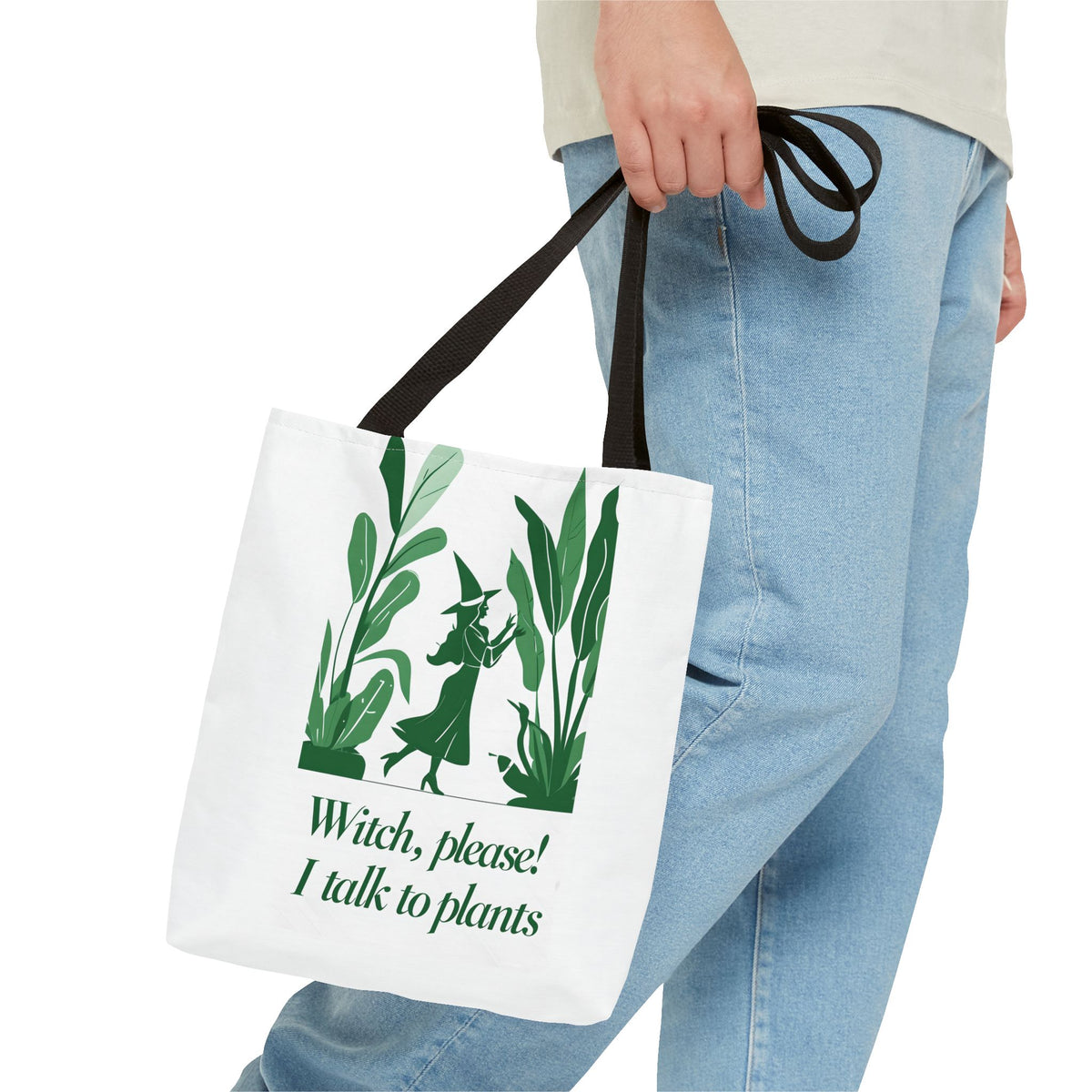 Witchy Plant Lover Tote Bag, Perfect for Gardening Gifts, Eco-Friendly Shopping, Casual Everyday Use, Gift for Nature Enthusiasts