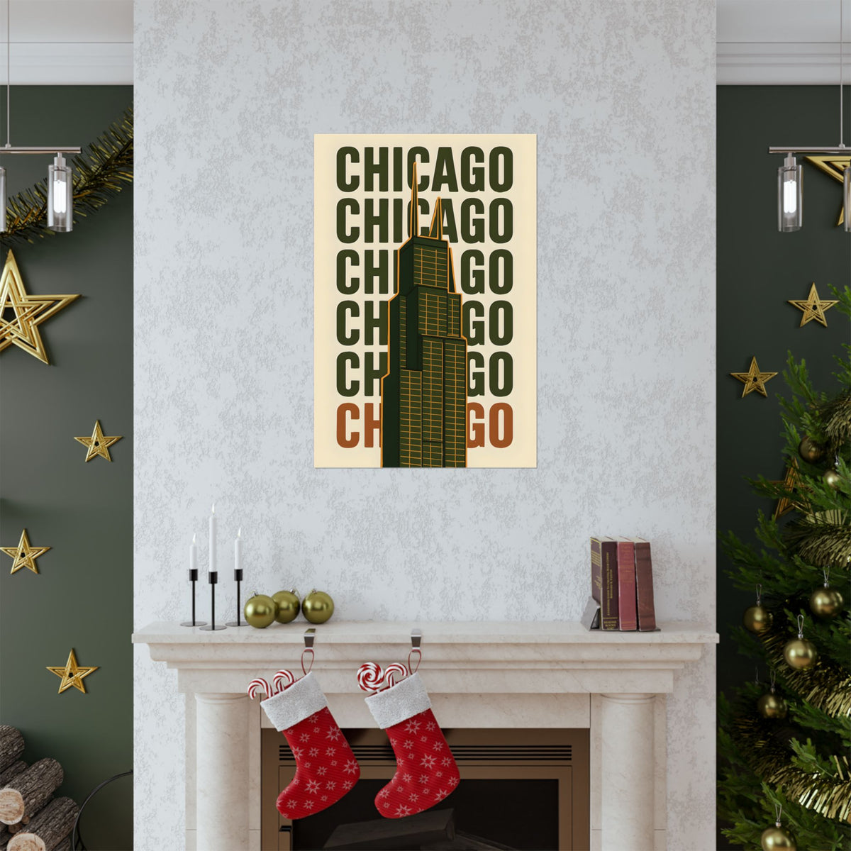 Chicago Matte Vertical Poster - Modern Wall Art, Urban Decor, Gift for City Lovers, Housewarming, Home Office