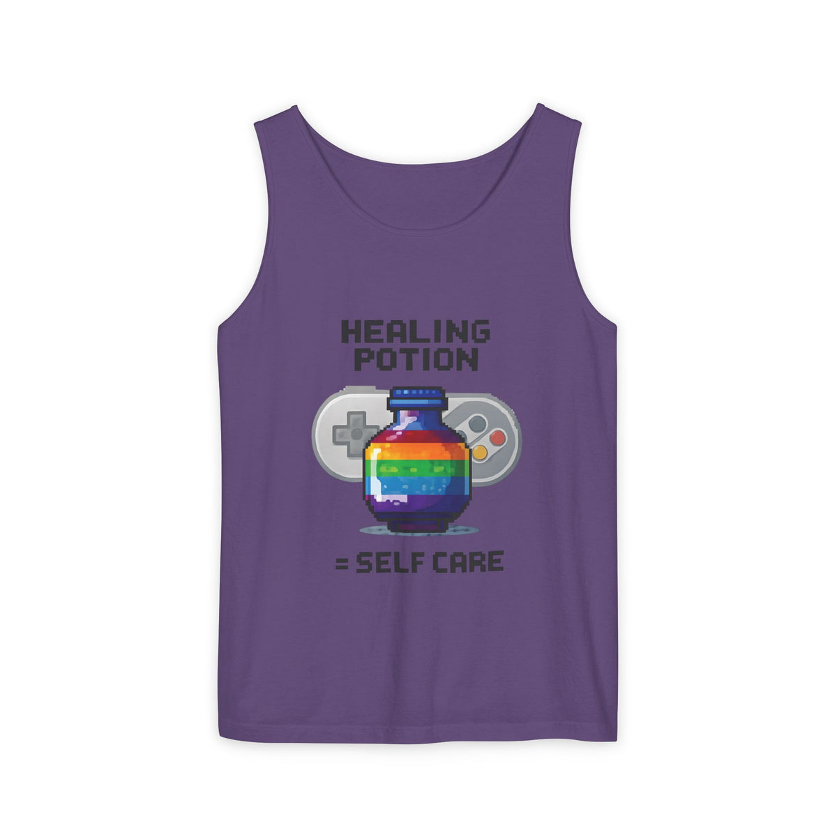 Retro Gaming Tank Top, LGBTQ+ Pride Rainbow Design, Unisex Shirt, Pixelated Tee, Gamer Apparel, Pride Clothing