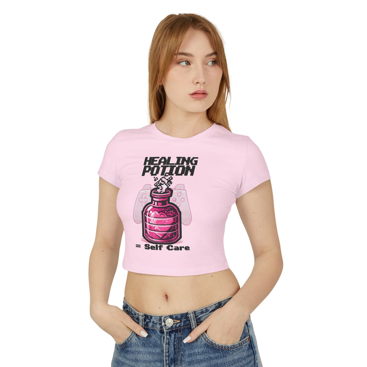 Baby Tee Gamer Retro Girl Gamer LGBQT+ Pink Pixelated Shirt, Pride LGBTQ Women, Video Game Pixel Baby Top, Pride Month Shirt, Retro Girl Gamer