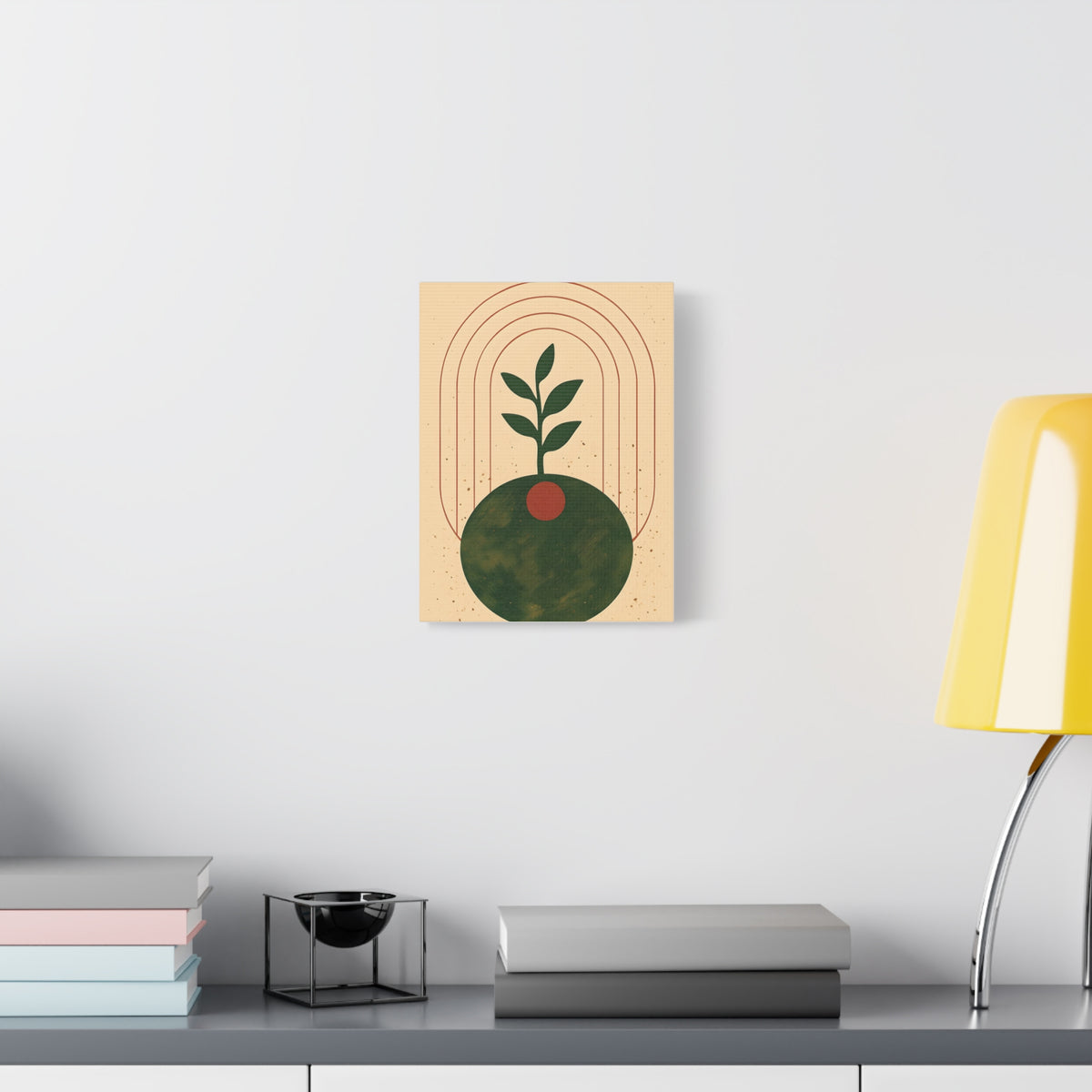 Canvas Wall Art, Eclectic Plant Boho Modern Design, Stretched Matte Print, Home Decor, Bohemian Artwork, Botanical Poster, Wall Hanging,