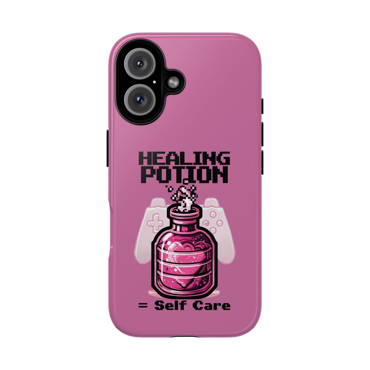 Phone, Pink Gamer Girl LGBTQ+ Retro Pixelated Video Game Design, Tough Case, Protective Cover, Gaming Gift, Pastel Pink Accessories Pride