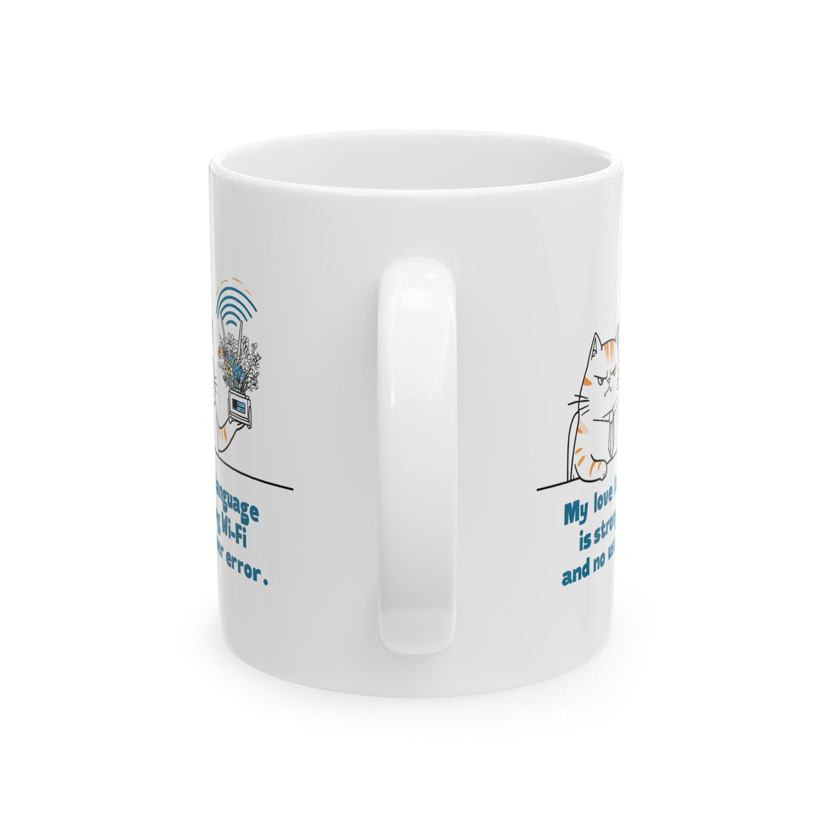 Funny Cat Ceramic Mug, IT Information Technology Workplace Humor, 11oz, 15oz, Gift for Cat Lovers, Office Desk Decor, Cat