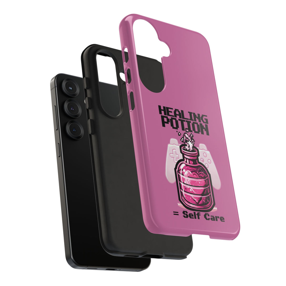 Phone, Pink Gamer Girl LGBTQ+ Retro Pixelated Video Game Design, Tough Case, Protective Cover, Gaming Gift, Pastel Pink Accessories Pride