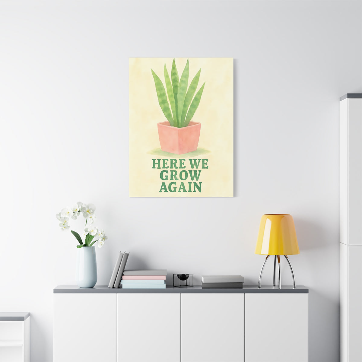 Indoor Plant Art Canvas, Botanical Wall Decor, Succulent Print, Home Gardening Gift, Room Decor for Plant Lovers
