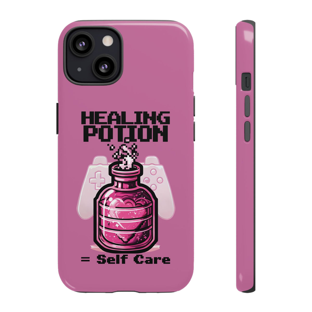Phone, Pink Gamer Girl LGBTQ+ Retro Pixelated Video Game Design, Tough Case, Protective Cover, Gaming Gift, Pastel Pink Accessories Pride