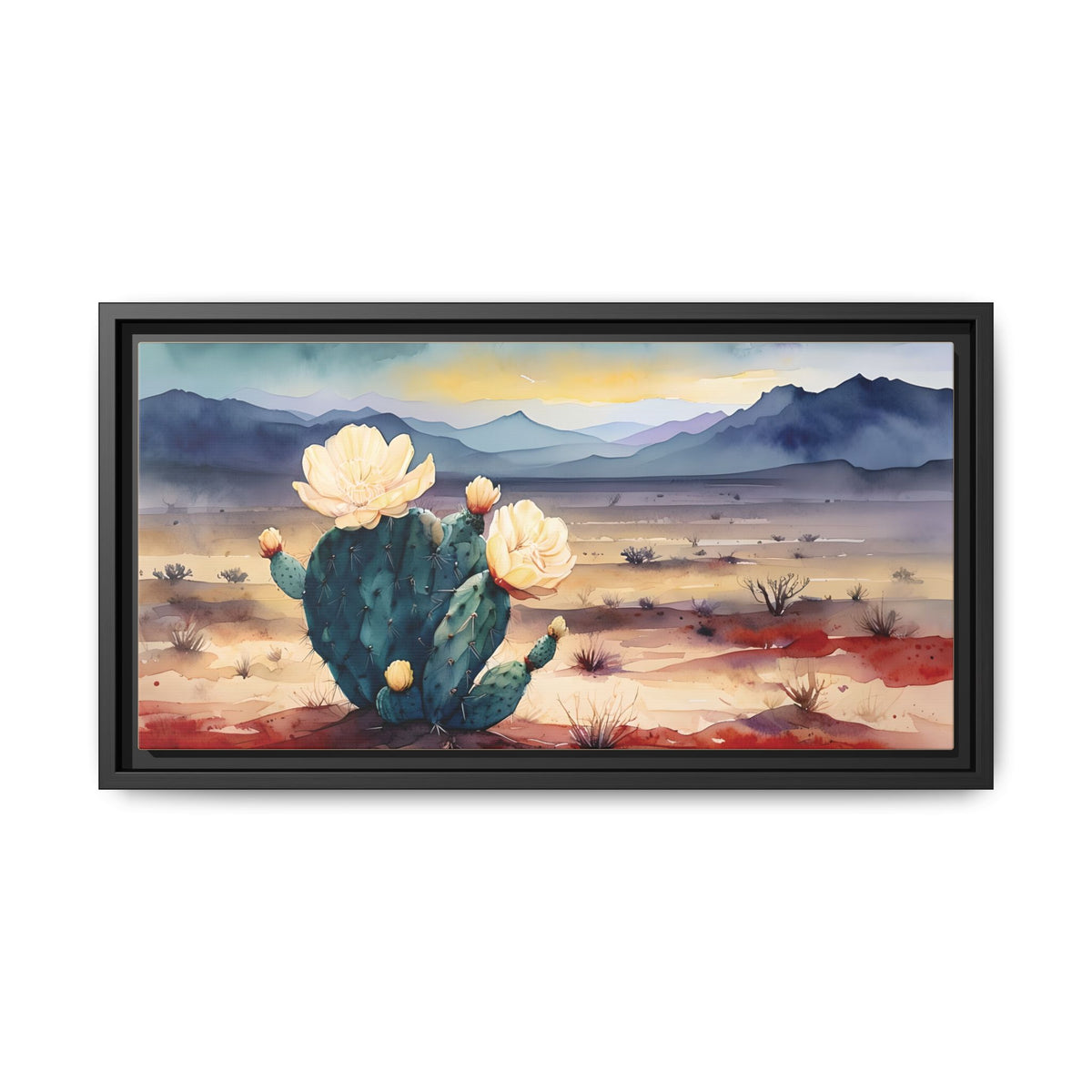 Canvas Art, Southwest Desert Style with Cactus Flower Botanical Design, Matte Print, Wall Decor, Home Office, Gift Idea