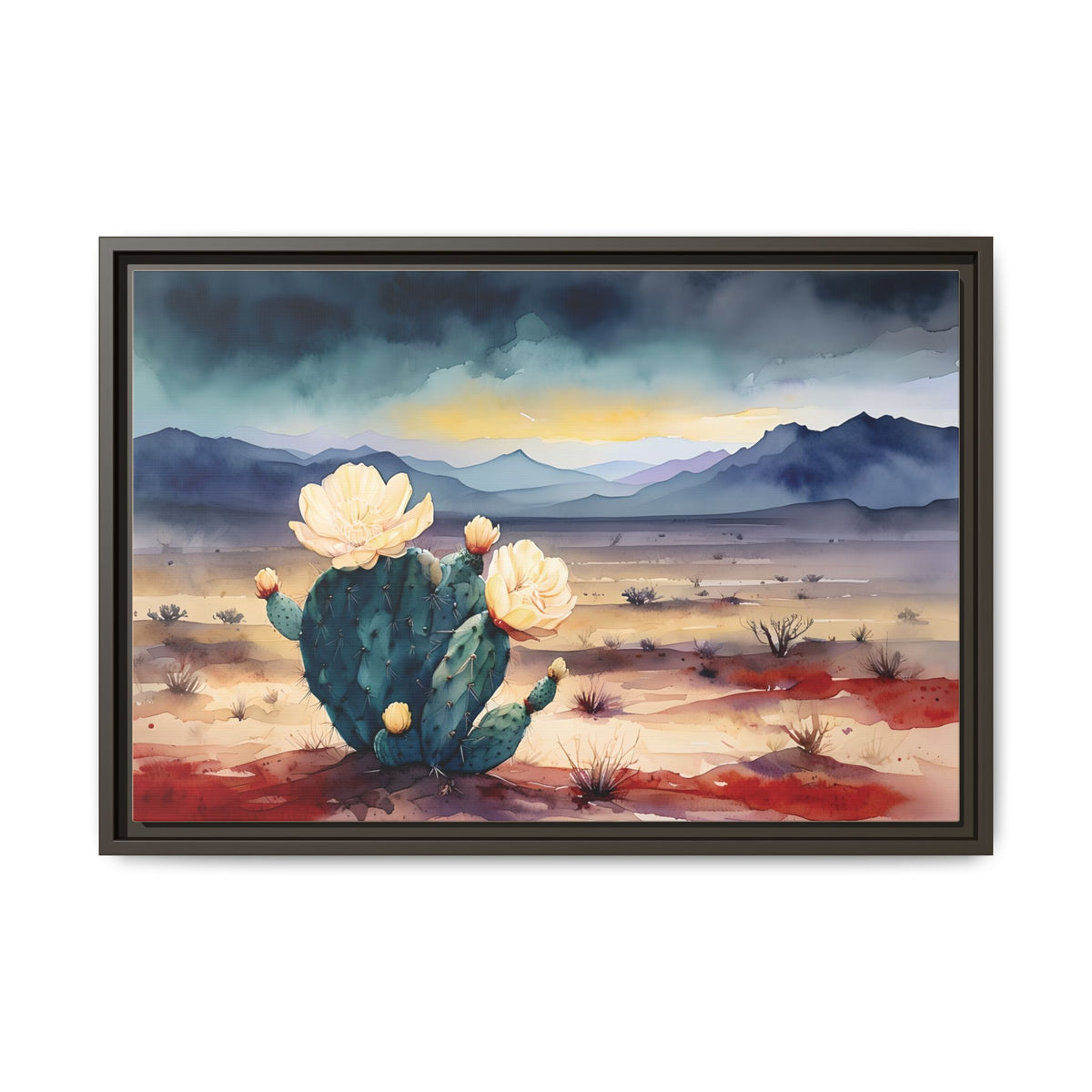 Canvas Art, Southwest Desert Style with Cactus Flower Botanical Design, Matte Print, Wall Decor, Home Office, Gift Idea