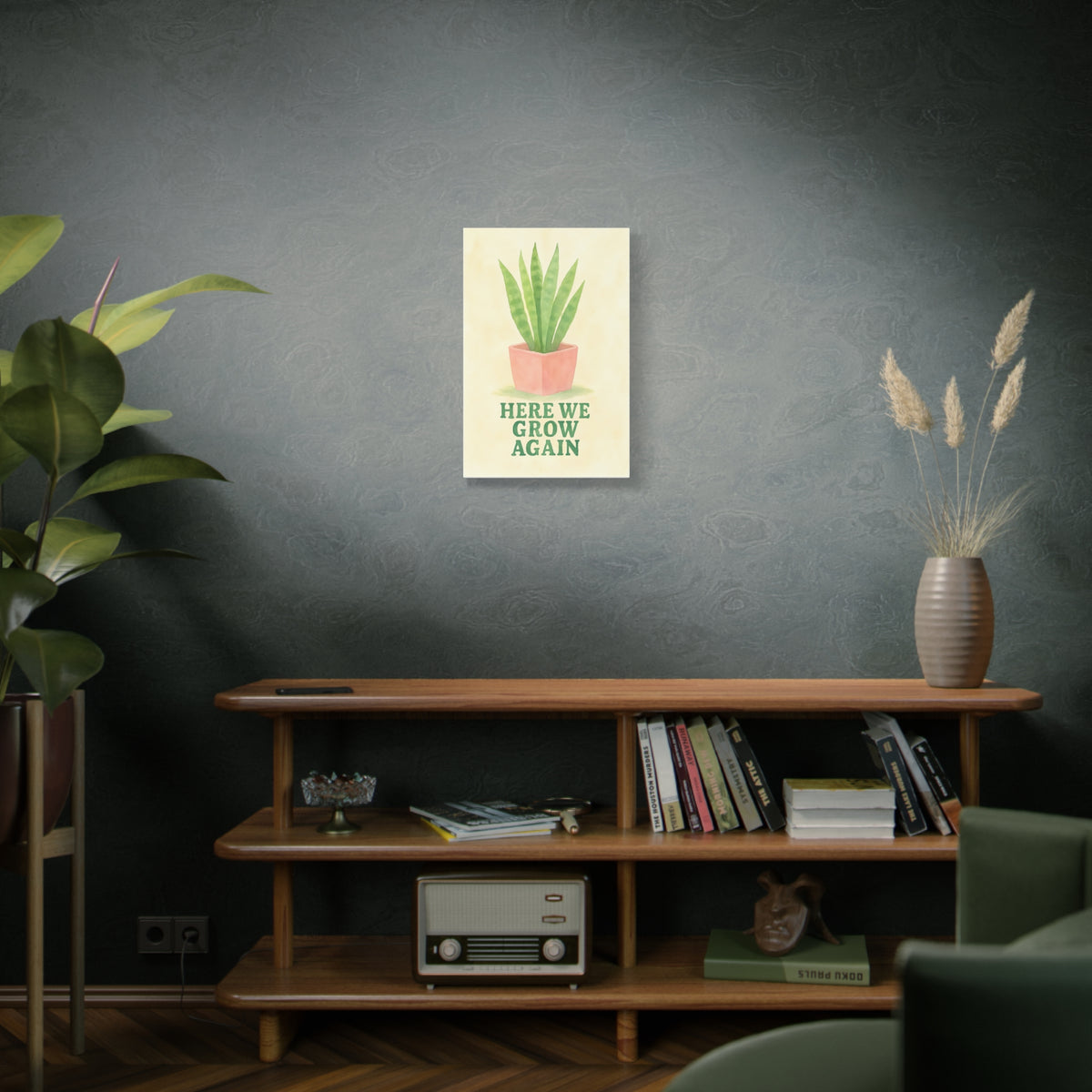 Indoor Plant Art Canvas, Botanical Wall Decor, Succulent Print, Home Gardening Gift, Room Decor for Plant Lovers