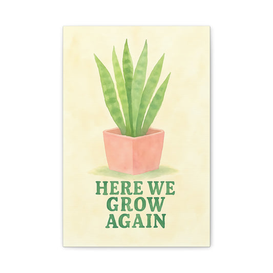 Indoor Plant Art Canvas, Botanical Wall Decor, Succulent Print, Home Gardening Gift, Room Decor for Plant Lovers