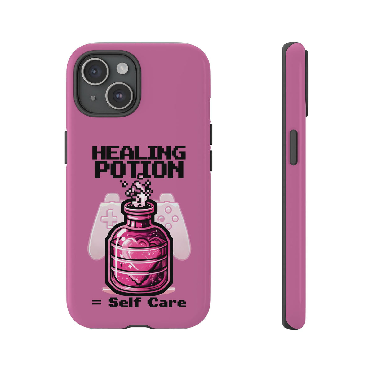 Phone, Pink Gamer Girl LGBTQ+ Retro Pixelated Video Game Design, Tough Case, Protective Cover, Gaming Gift, Pastel Pink Accessories Pride