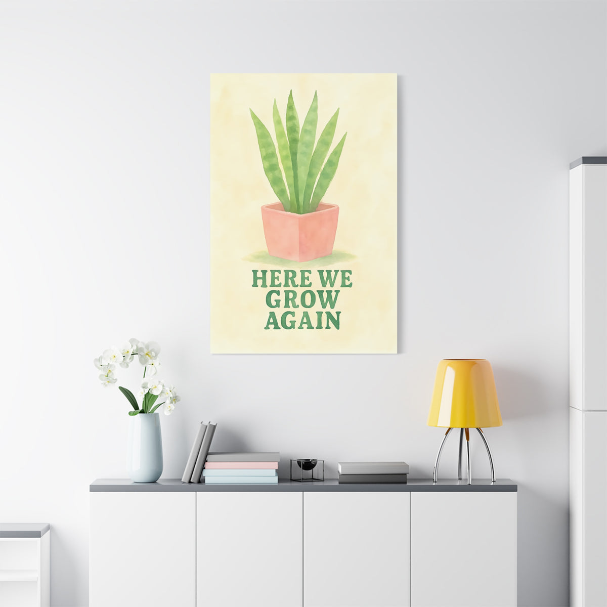 Indoor Plant Art Canvas, Botanical Wall Decor, Succulent Print, Home Gardening Gift, Room Decor for Plant Lovers