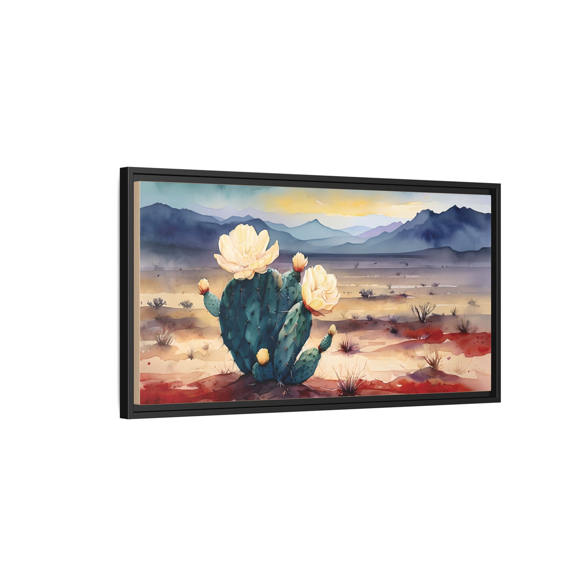 Canvas Art, Southwest Desert Style with Cactus Flower Botanical Design, Matte Print, Wall Decor, Home Office, Gift Idea