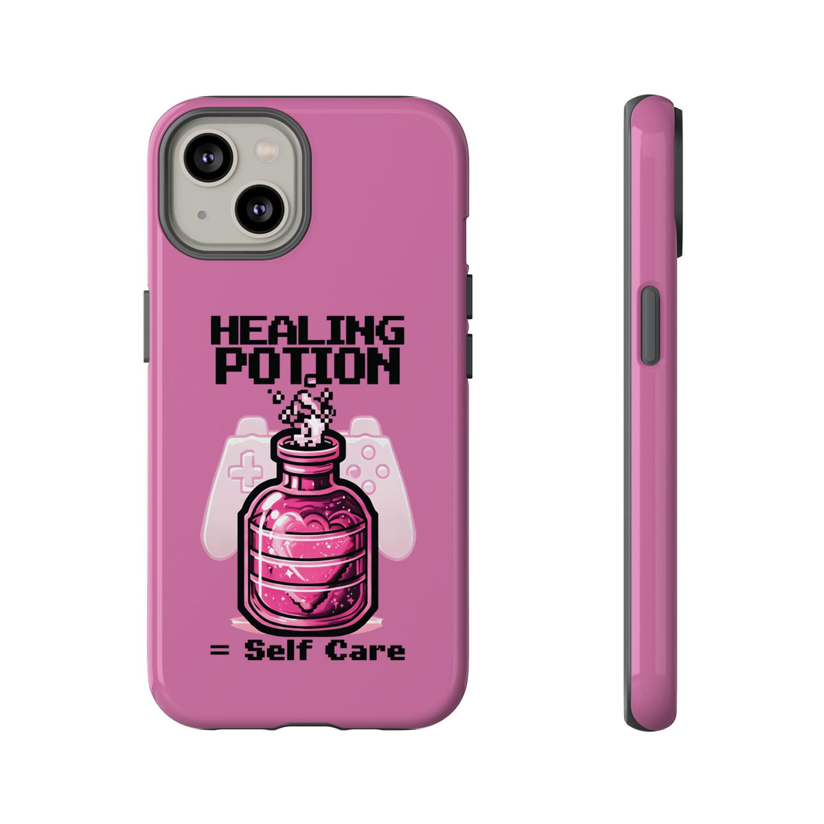 Phone, Pink Gamer Girl LGBTQ+ Retro Pixelated Video Game Design, Tough Case, Protective Cover, Gaming Gift, Pastel Pink Accessories Pride